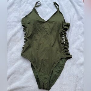 One piece strappy bathing suit